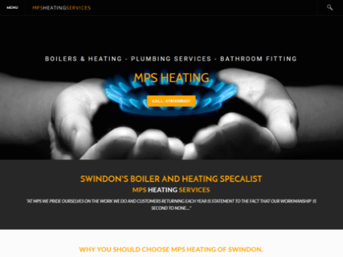 image of mps heating website that was designed by illogic of swindon