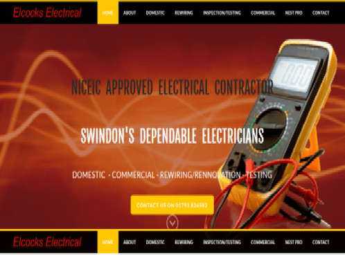 Image of elecocks electrical website that was designed by illogic of swindon